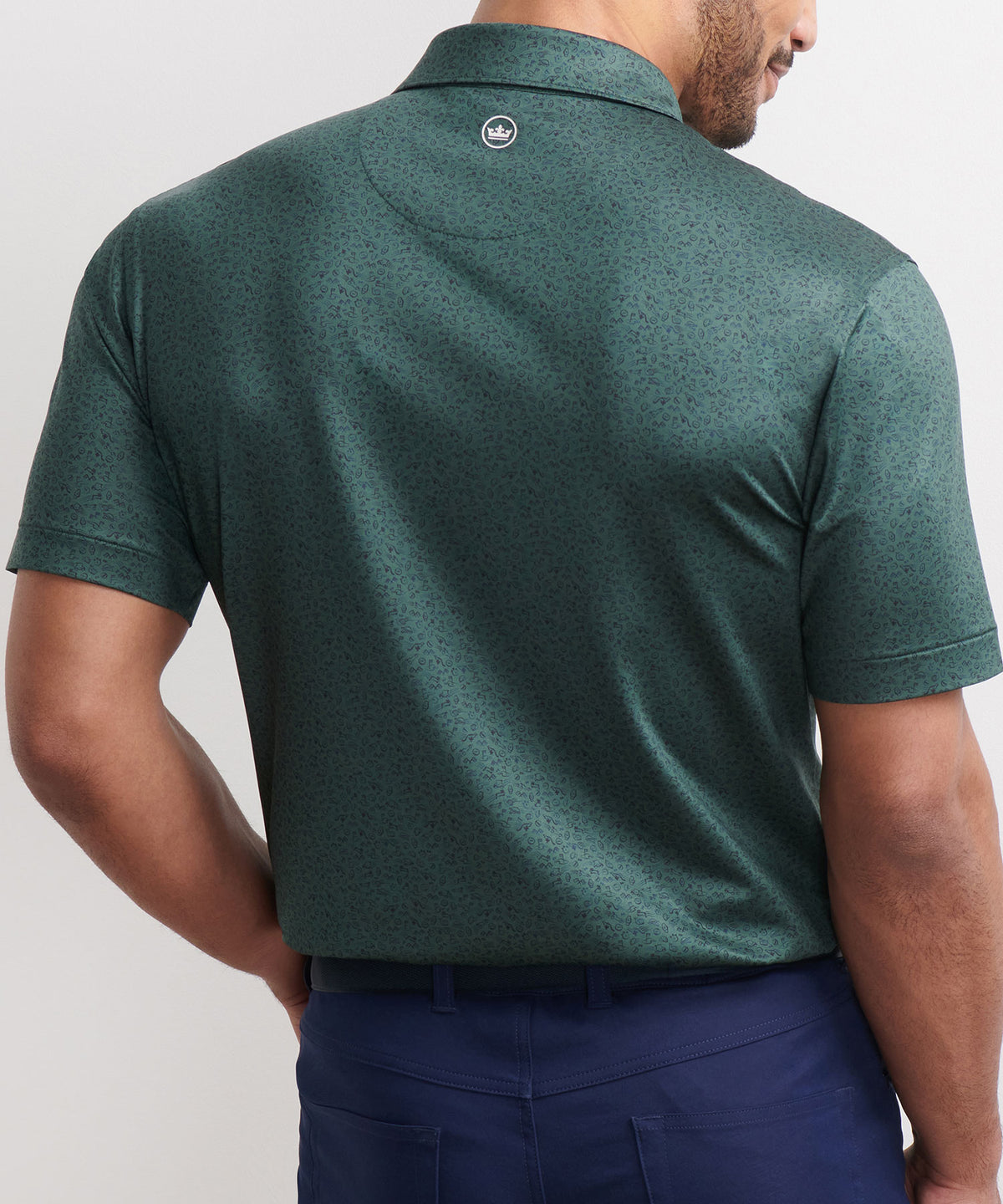 Peter Millar Short Sleeve No Slow Play Printed Performance Polo, Men's Big & Tall