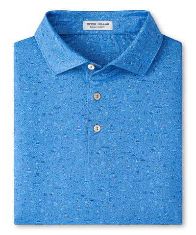 Peter Millar Short Sleeve Scotland Links Printed Performance Polo, Men's Big & Tall