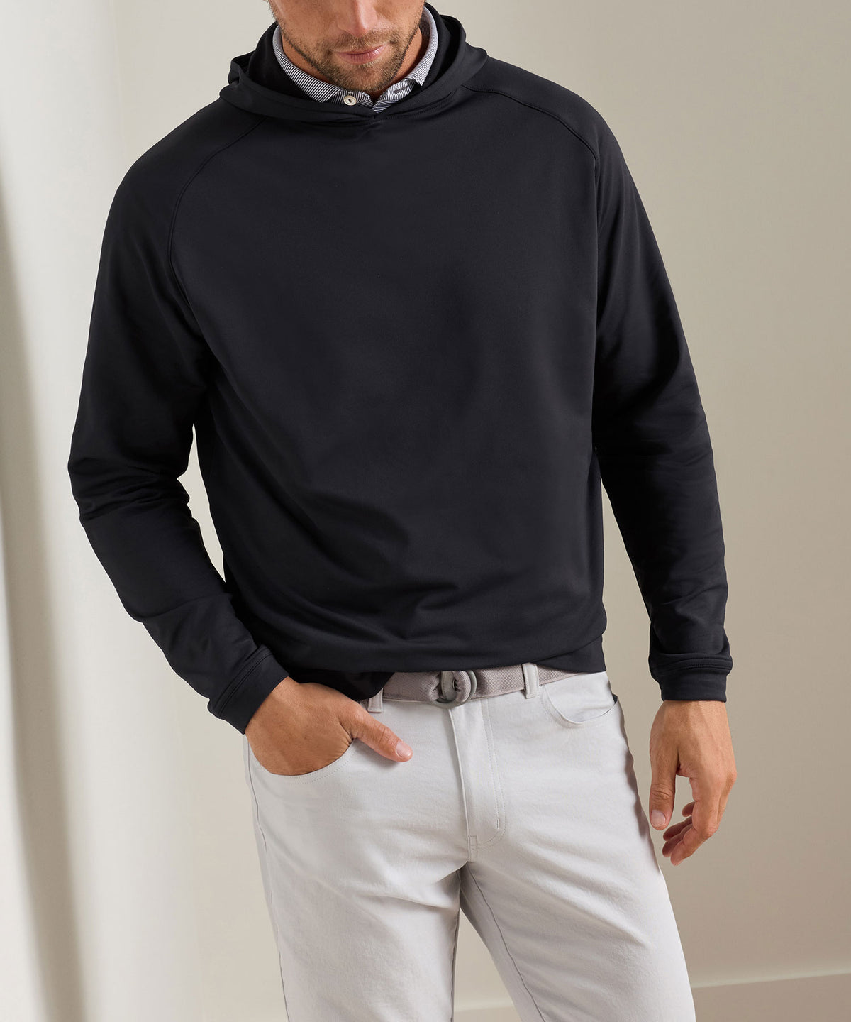Peter Millar Long Sleeve Pine Performance Hoodie Pullover, Men's Big & Tall