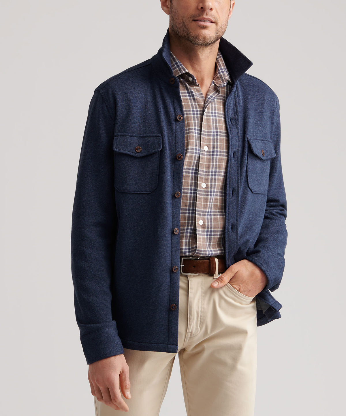 Peter Millar Sweater Fleece Shirt Jacket, Men's Big & Tall