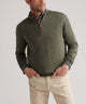 Peter Millar Long Sleeve Autumn Crest Suede Trim Quarter Zip Pullover