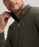 Peter Millar Long Sleeve Autumn Crest Suede Trim Quarter Zip Pullover