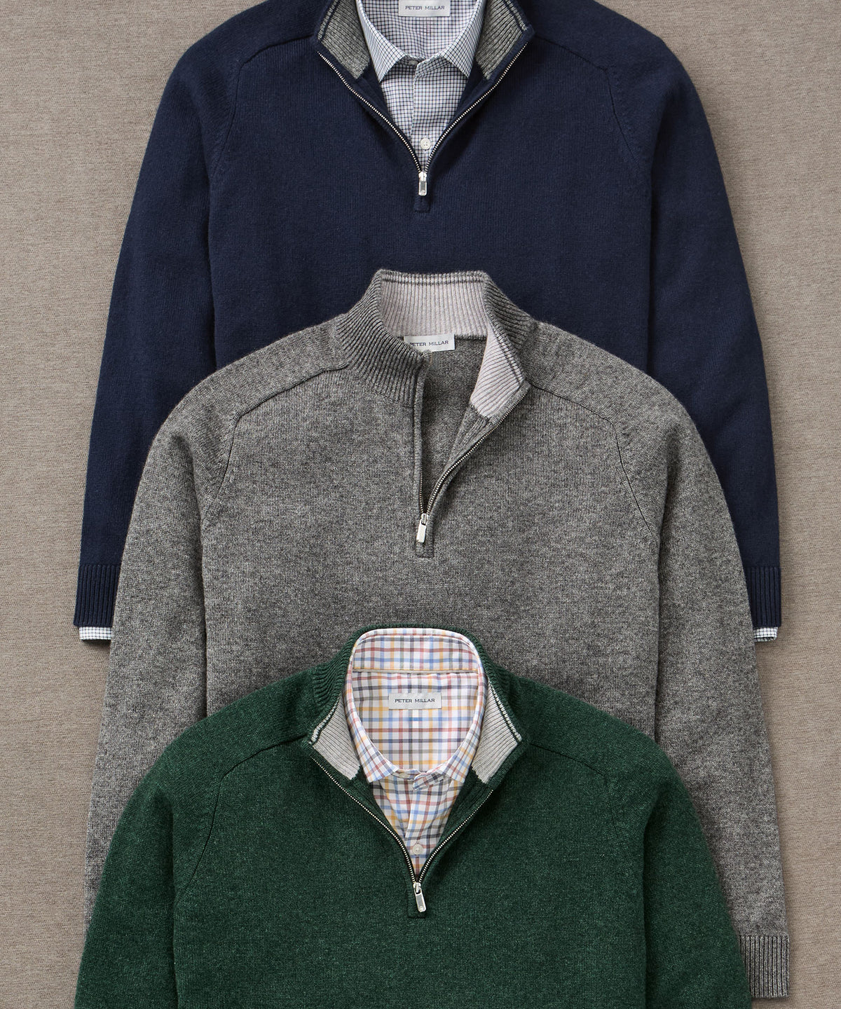 Peter Millar Long Sleeve Crescent Quarter Zip Sweater, Men's Big & Tall