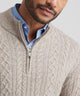 Peter Millar Long Sleeve Crescent Ridge Cable Quarter Zip Sweater