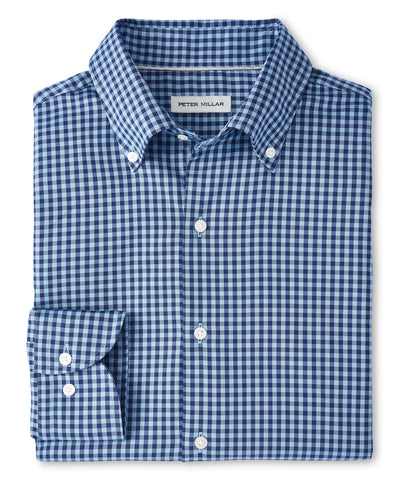 Peter Millar Long Sleeve Button Down Collar Cotton Stretch Conway Sport Shirt, Men's Big & Tall
