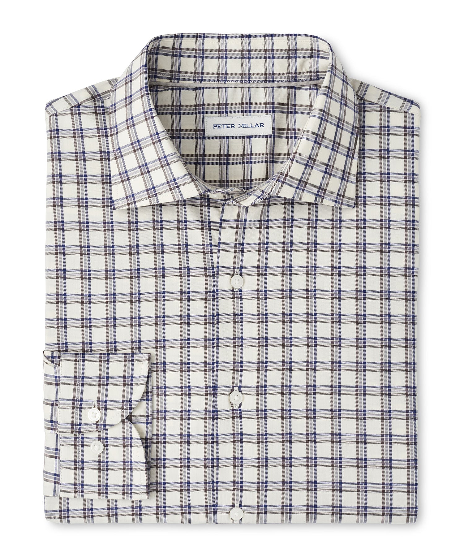 Peter Millar Long Sleeve Spread Collar Cotton Stretch Lenox Sport Shirt, Men's Big & Tall