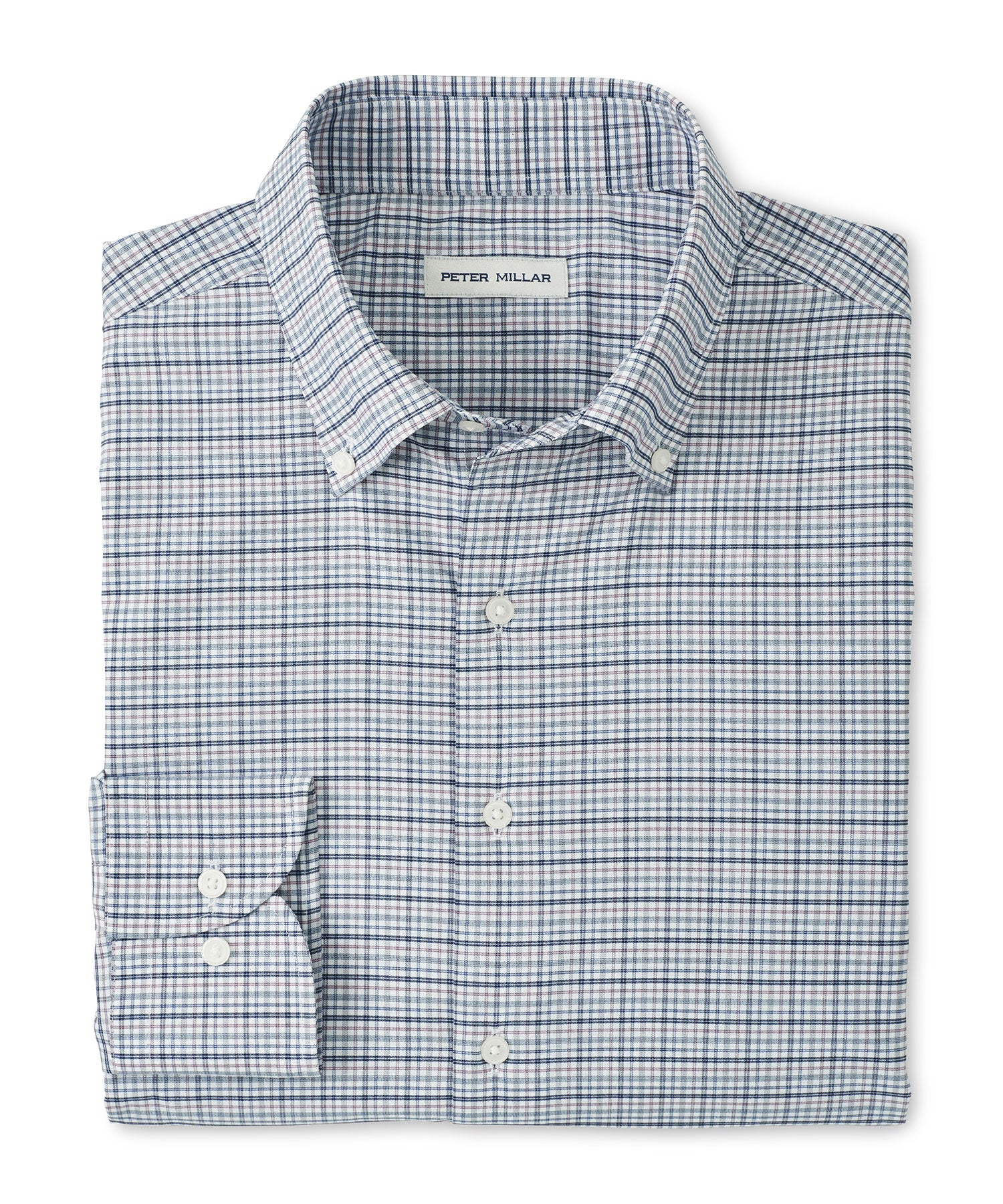 Peter Millar Long Sleeve Button Down Collar Performance Stretch Leavenworth Sport Shirt, Men's Big & Tall