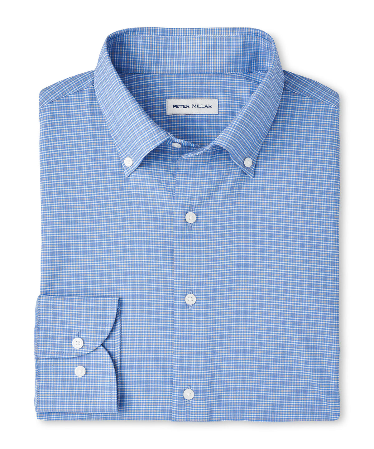 Peter Millar Long Sleeve Button Down Collar Performance Stretch Petaluma Sport Shirt, Men's Big & Tall