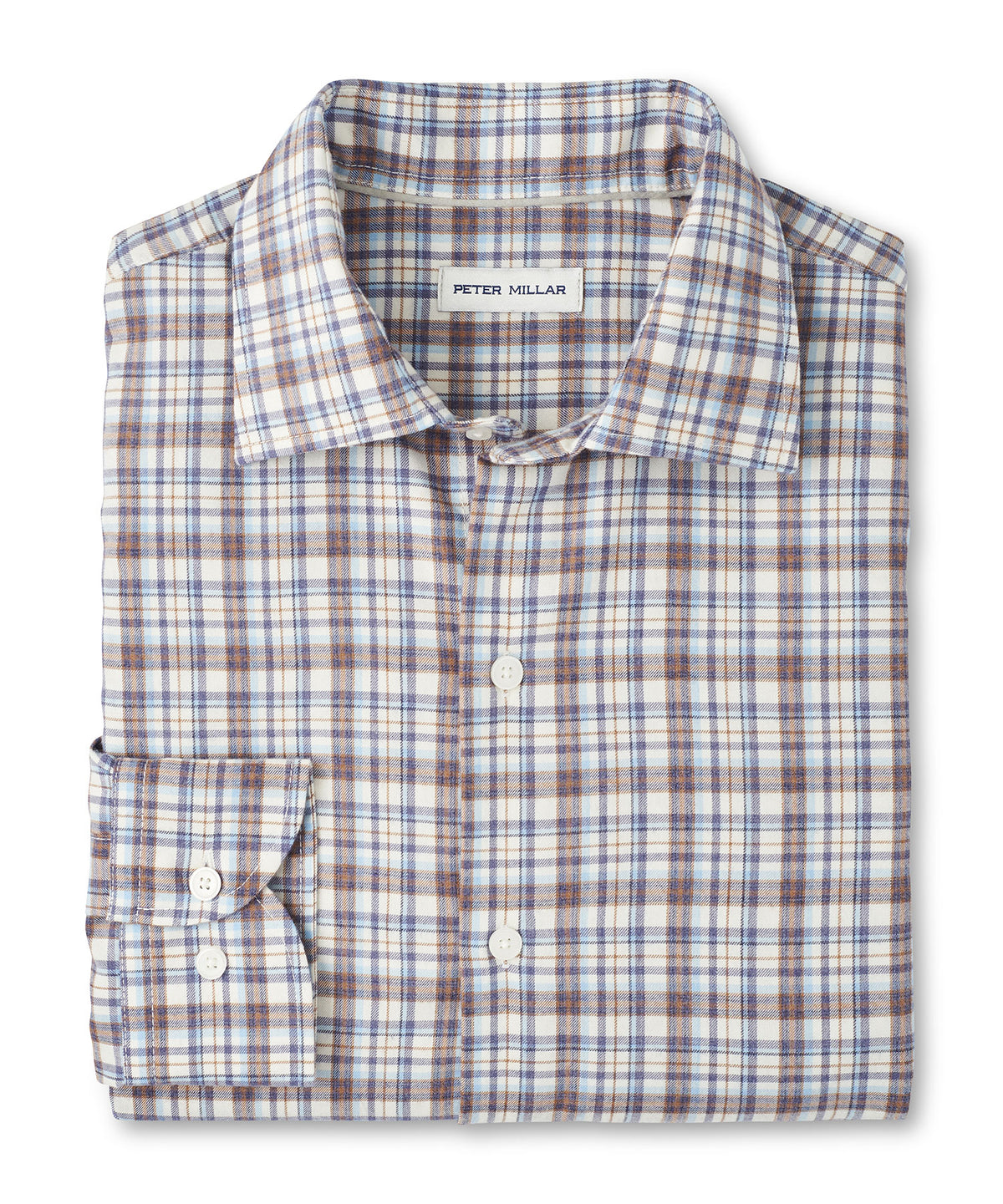 Peter Millar Long Sleeve Spread Collar Performance Flannel Waynesville Sport Shirt, Men's Big & Tall