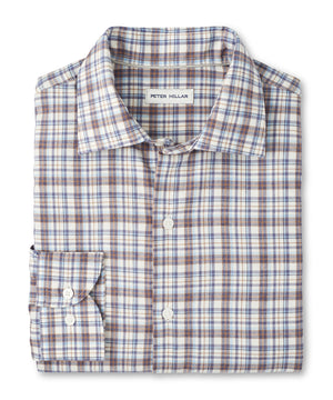 Peter Millar Long Sleeve Spread Collar Performance Flannel Waynesville Sport Shirt