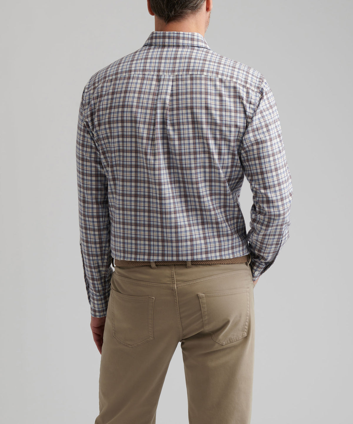 Peter Millar Long Sleeve Spread Collar Performance Flannel Waynesville Sport Shirt, Men's Big & Tall
