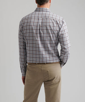 Peter Millar Long Sleeve Spread Collar Performance Flannel Waynesville Sport Shirt