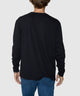 Westport Lifestyle Long Sleeve Ocean Washed Crew Neck Pocket T-Shirt - Black