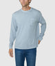 Westport Lifestyle Long Sleeve Ocean Washed Crew Neck Pocket T-Shirt - Granite