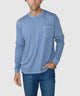 Westport Lifestyle Long Sleeve Ocean Washed Crew Neck Pocket T-Shirt - Lake
