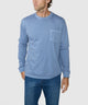 Westport Lifestyle Long Sleeve Ocean Washed Crew Neck Pocket T-Shirt - Lake