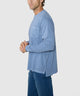 Westport Lifestyle Long Sleeve Ocean Washed Crew Neck Pocket T-Shirt - Lake