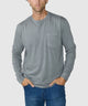 Westport Lifestyle Long Sleeve Ocean Washed Crew Neck Pocket T-Shirt - Tumbleweed