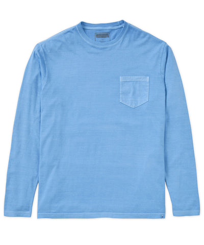 Westport Lifestyle Long Sleeve Ocean Washed Crew Neck Pocket T-Shirt, Men's Big & Tall