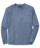 Westport Lifestyle Long Sleeve Ocean Washed Crew Neck Pocket T-Shirt - Lake