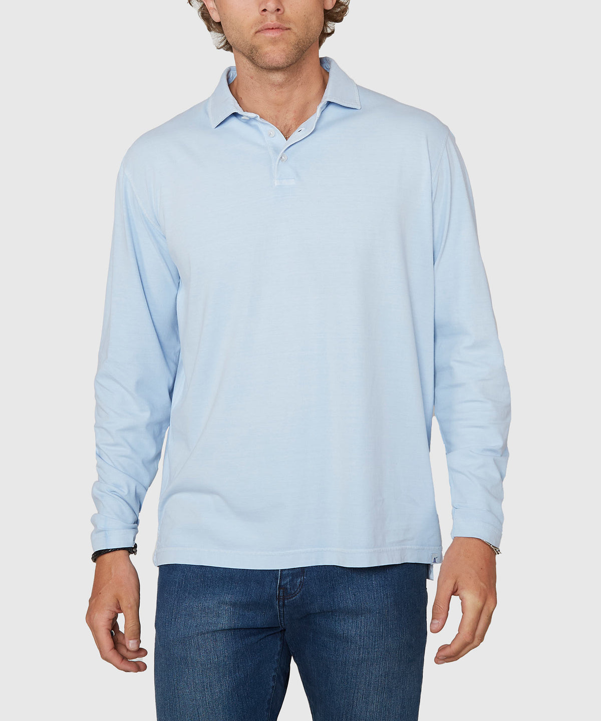 Westport Lifestyle Long Sleeve Ocean Washed Polo, Men's Big & Tall