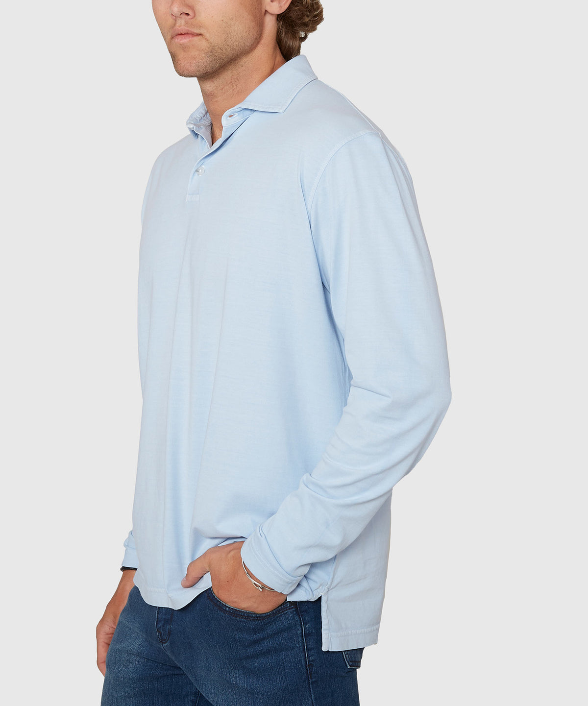 Westport Lifestyle Long Sleeve Ocean Washed Polo, Men's Big & Tall