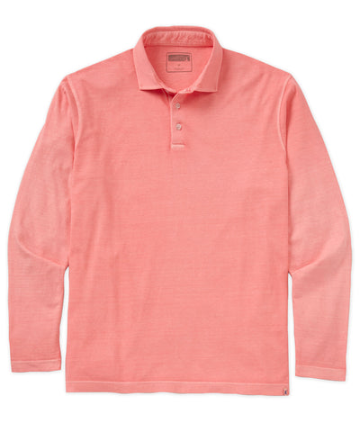 Westport Lifestyle Long Sleeve Ocean Washed Polo, Men's Big & Tall