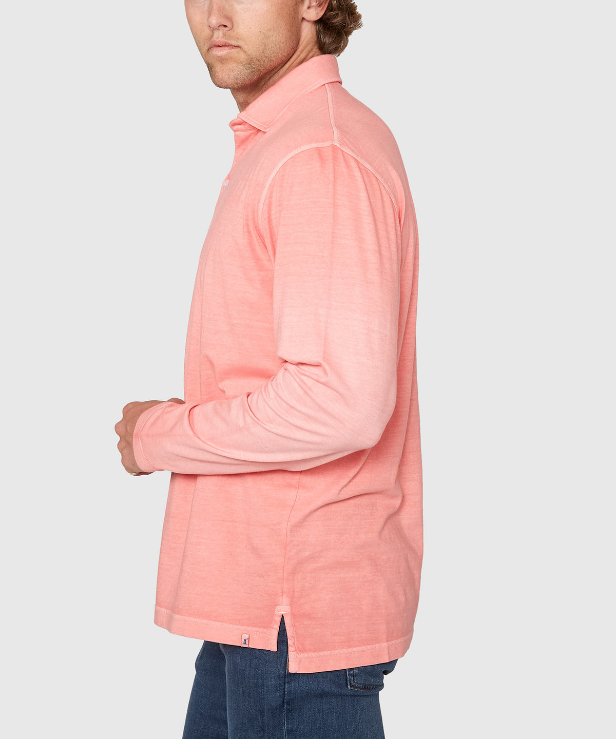 Westport Lifestyle Long Sleeve Ocean Washed Polo, Men's Big & Tall