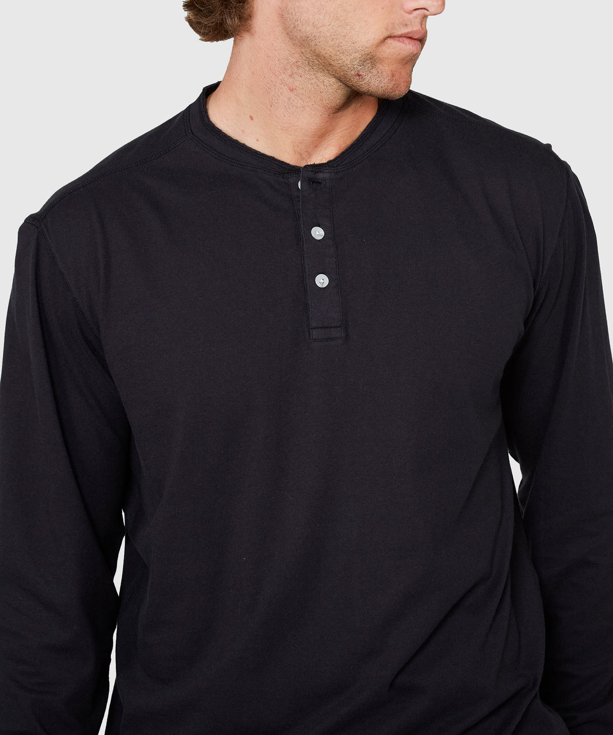 Westport Lifestyle Long Sleeve Ocean Washed Henley, Men's Big & Tall