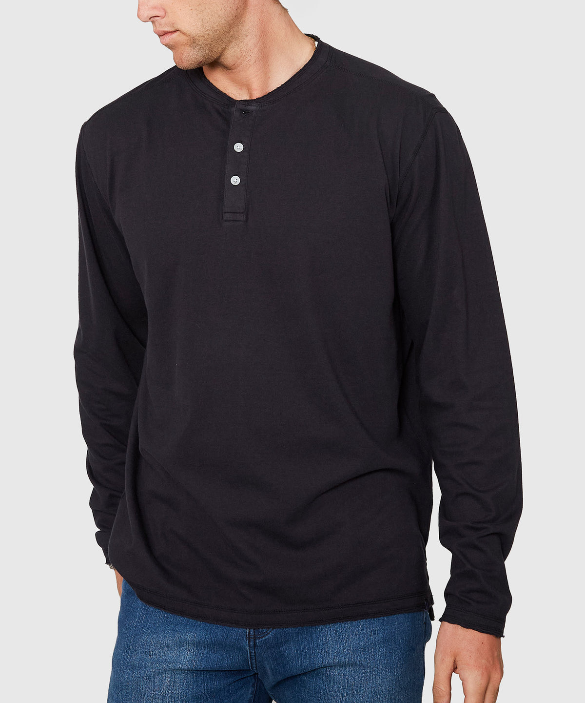 Westport Lifestyle Long Sleeve Ocean Washed Henley, Men's Big & Tall