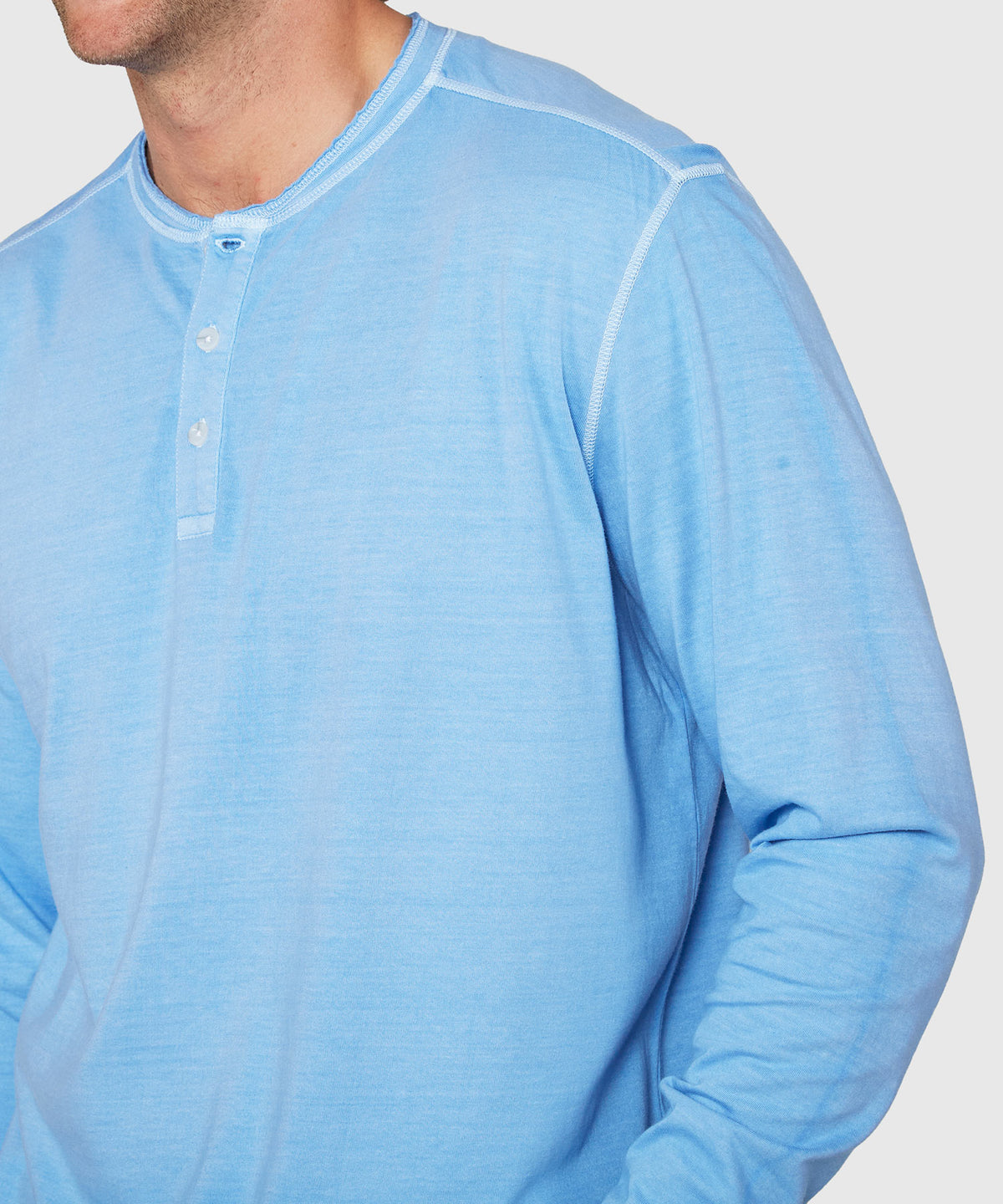 Westport Lifestyle Long Sleeve Ocean Washed Henley, Men's Big & Tall