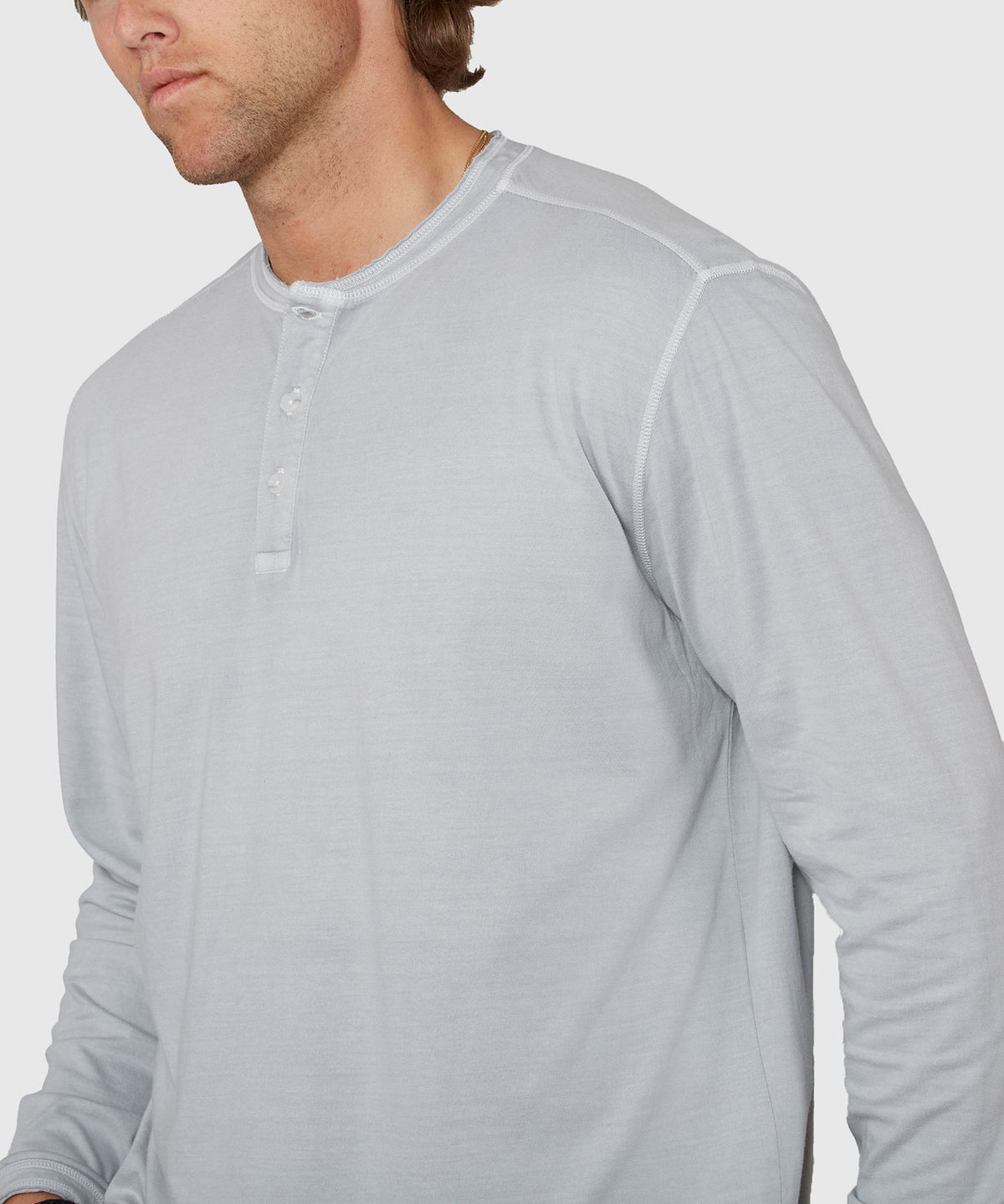 Westport Lifestyle Long Sleeve Ocean Washed Henley, Men's Big & Tall