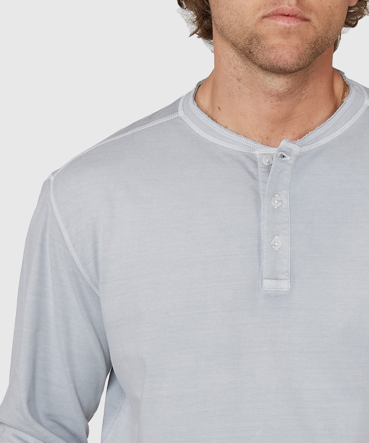 Westport Lifestyle Long Sleeve Ocean Washed Henley, Men's Big & Tall