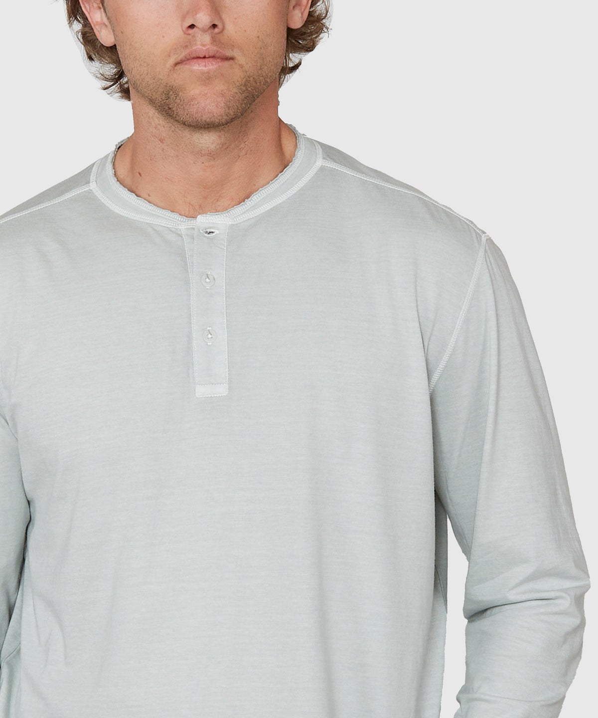 Westport Lifestyle Long Sleeve Ocean Washed Henley, Men's Big & Tall