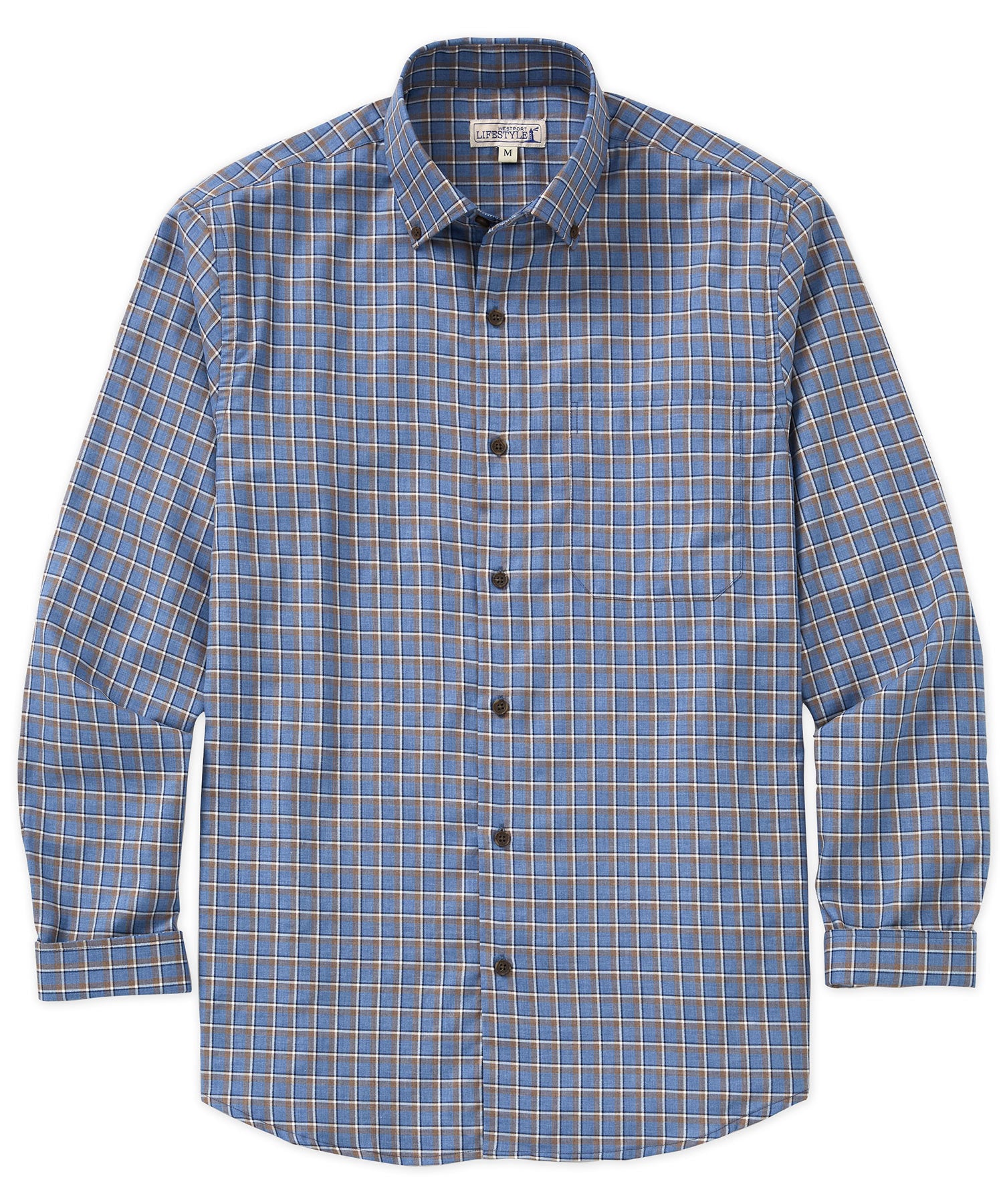 Westport Lifestyle Long Sleeve Button Down Collar Plaid Sport Shirt