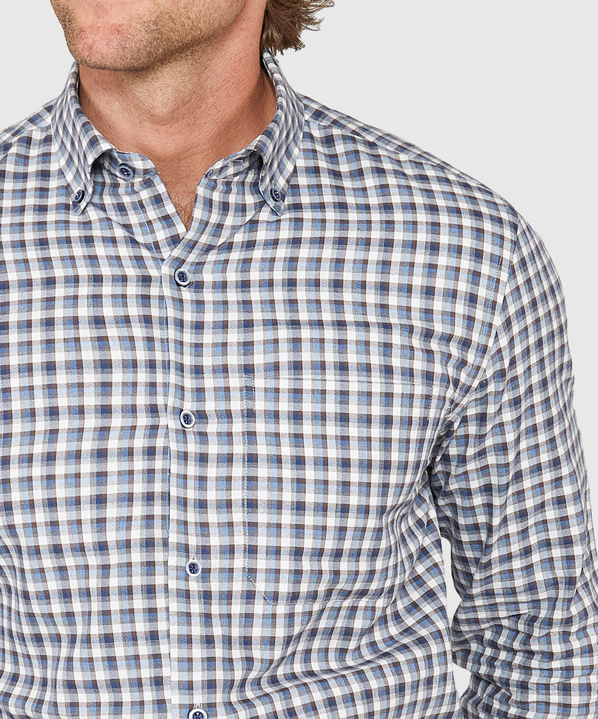 Westport Lifestyle Long Sleeve Button Down Collar Plaid Sport Shirt, Men's Big & Tall