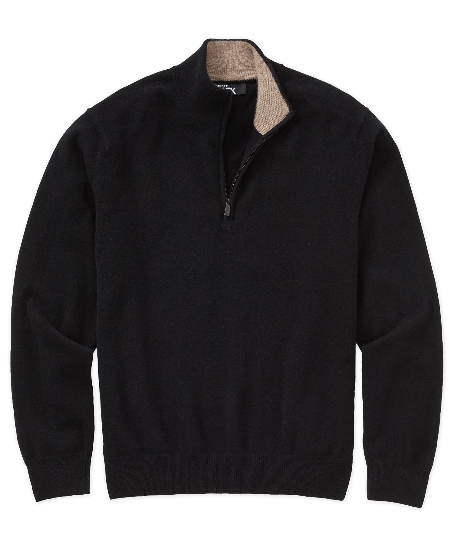 Westport Black Long Sleeve Heritage Cashmere Quarter Zip Pullover, Men's Big & Tall