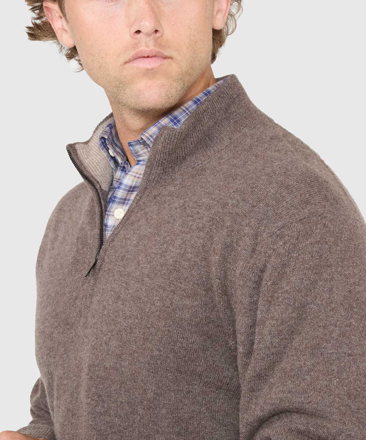 Westport Black Long Sleeve Heritage Cashmere Quarter Zip Pullover, Men's Big & Tall