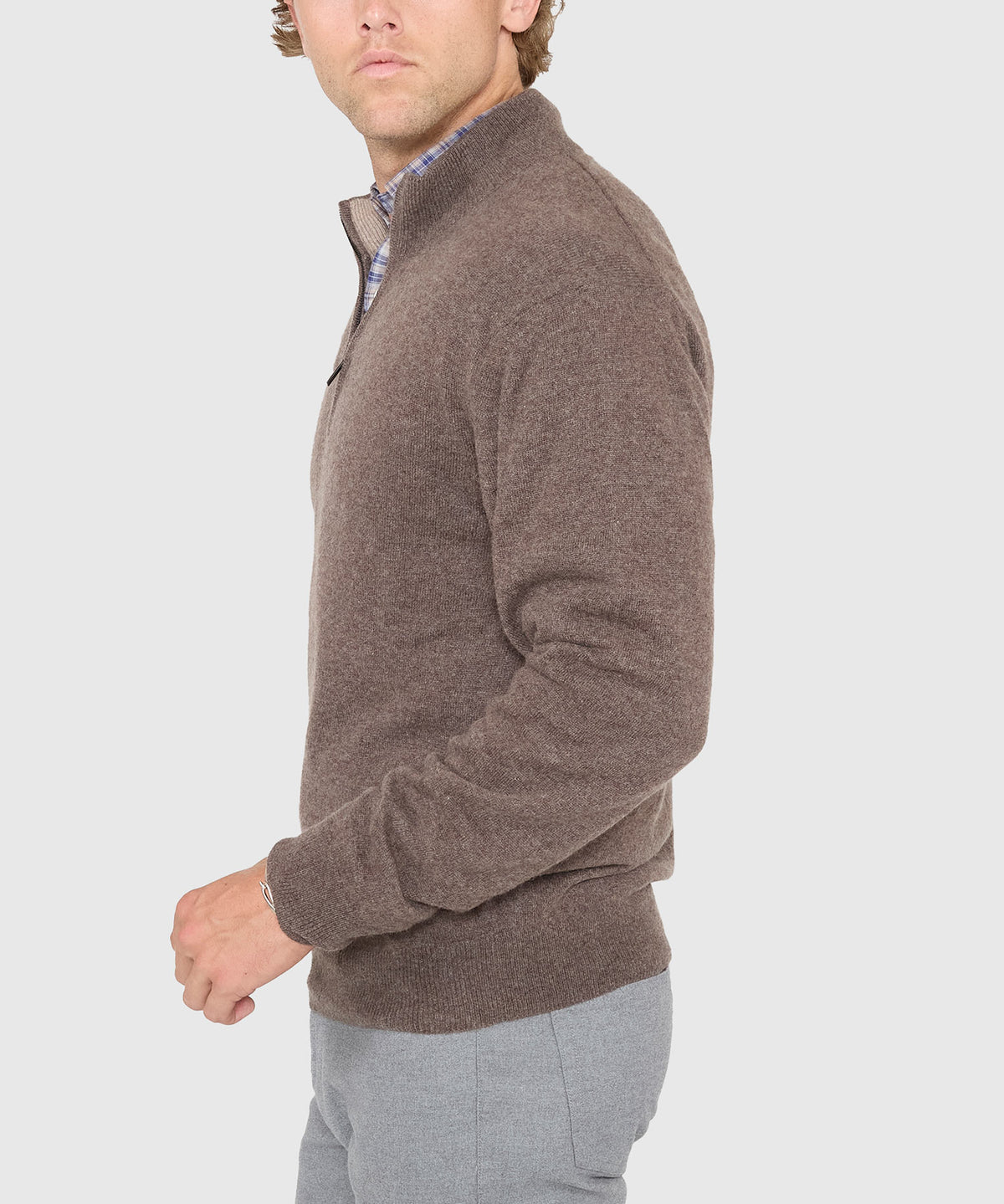 Westport Black Long Sleeve Heritage Cashmere Quarter Zip Pullover, Men's Big & Tall