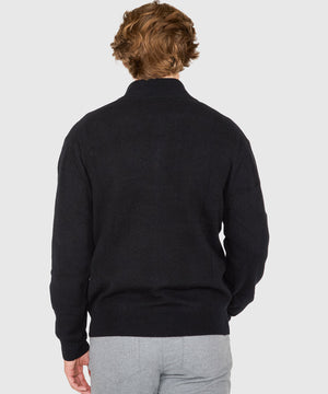 Westport Black Long Sleeve Heritage Cashmere Quarter Zip Pullover