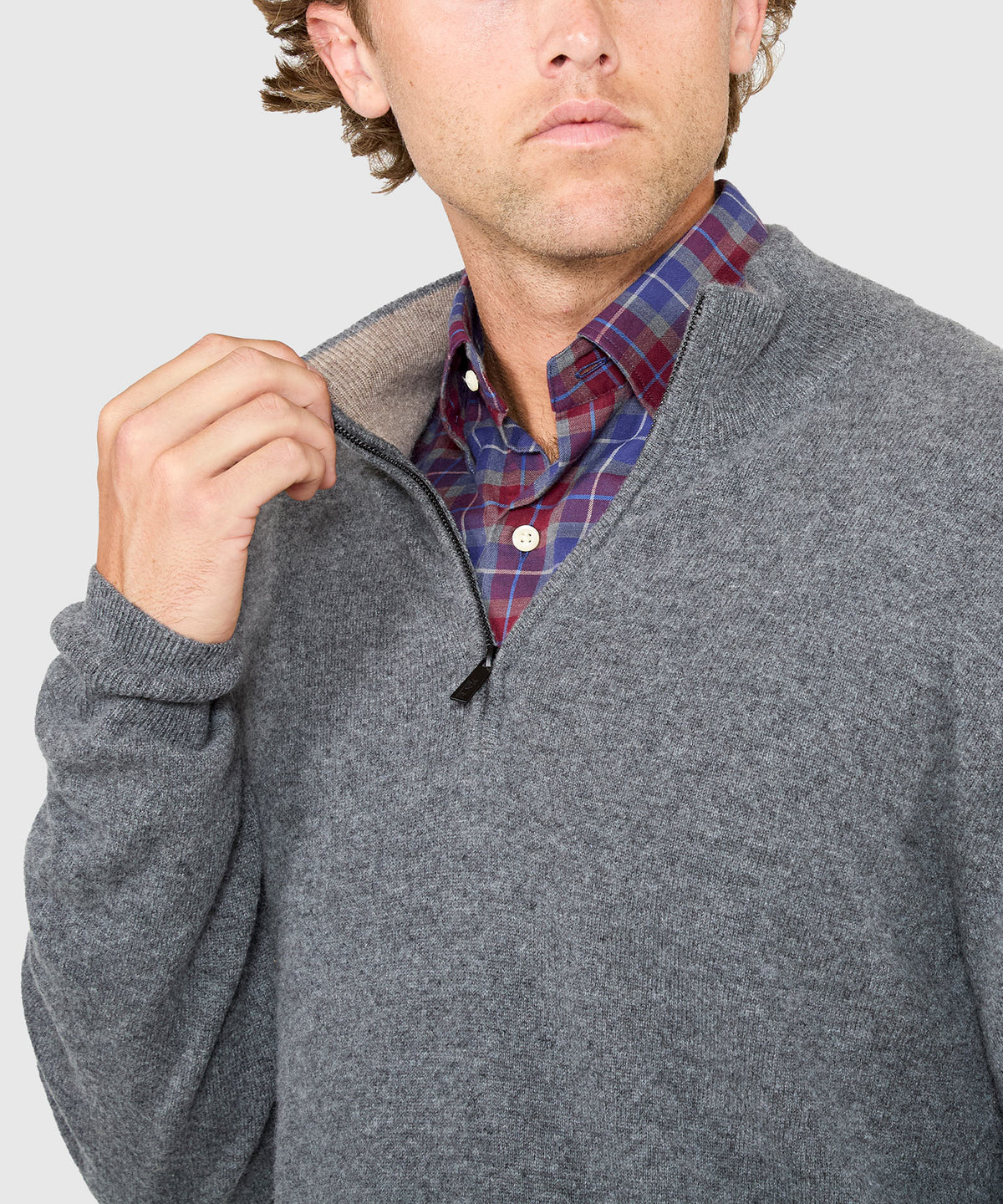 Westport Black Long Sleeve Heritage Cashmere Quarter Zip Pullover, Men's Big & Tall