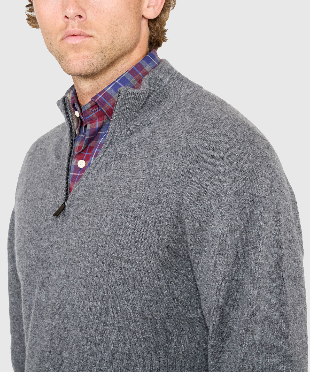 Westport Black Long Sleeve Heritage Cashmere Quarter Zip Pullover, Men's Big & Tall