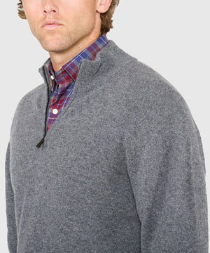 Westport Black Long Sleeve Heritage Cashmere Quarter Zip Pullover