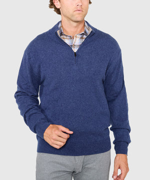 Westport Black Long Sleeve Heritage Cashmere Quarter Zip Pullover