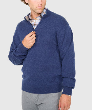 Westport Black Long Sleeve Heritage Cashmere Quarter Zip Pullover