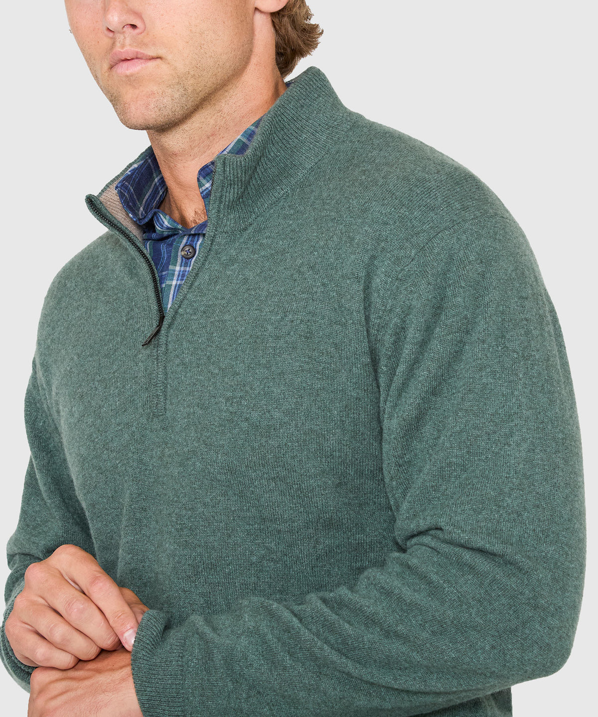 Westport Black Long Sleeve Heritage Cashmere Quarter Zip Pullover, Men's Big & Tall
