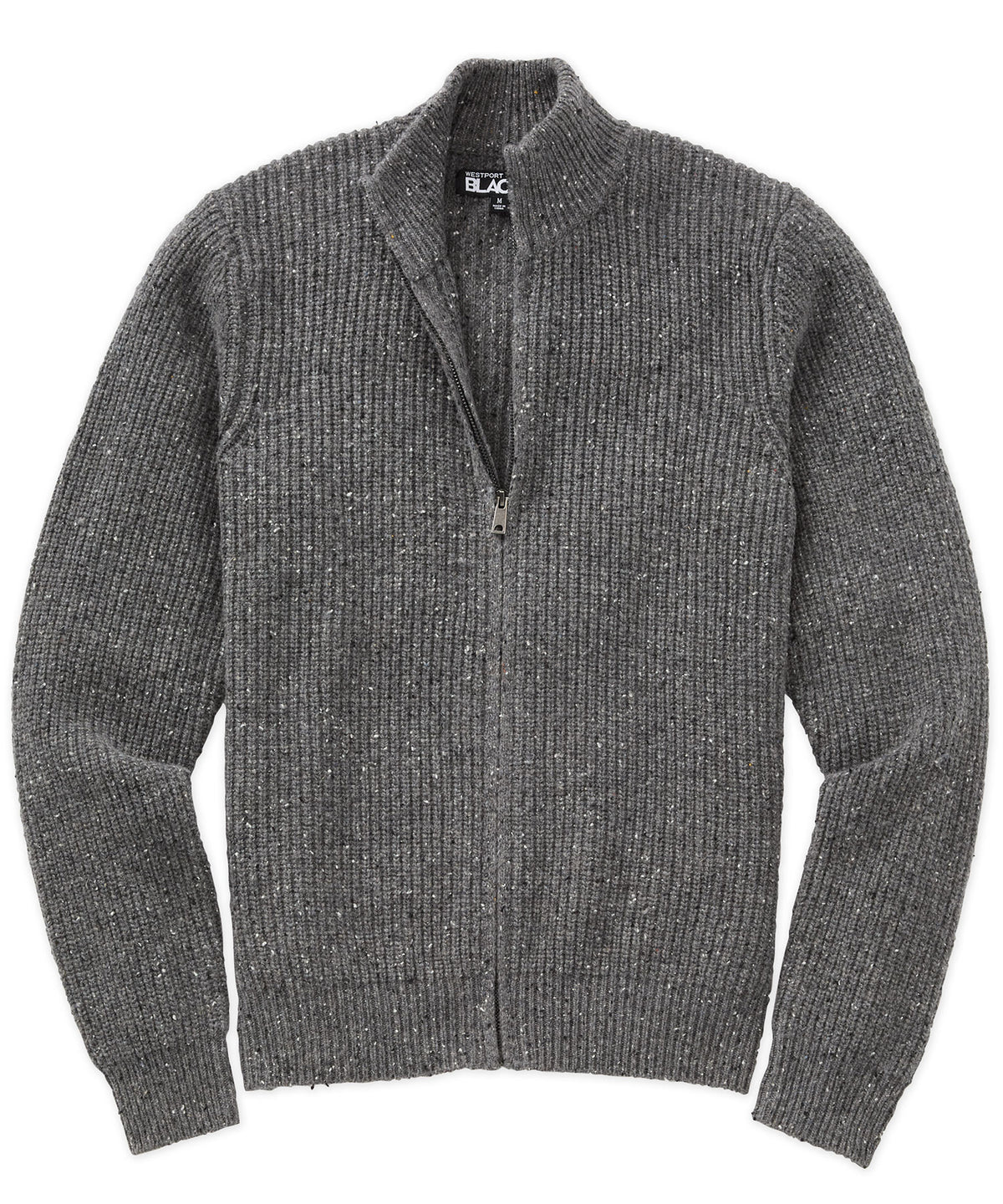 Westport Black Long Sleeve Warf Full Zip Cardigan, Men's Big & Tall