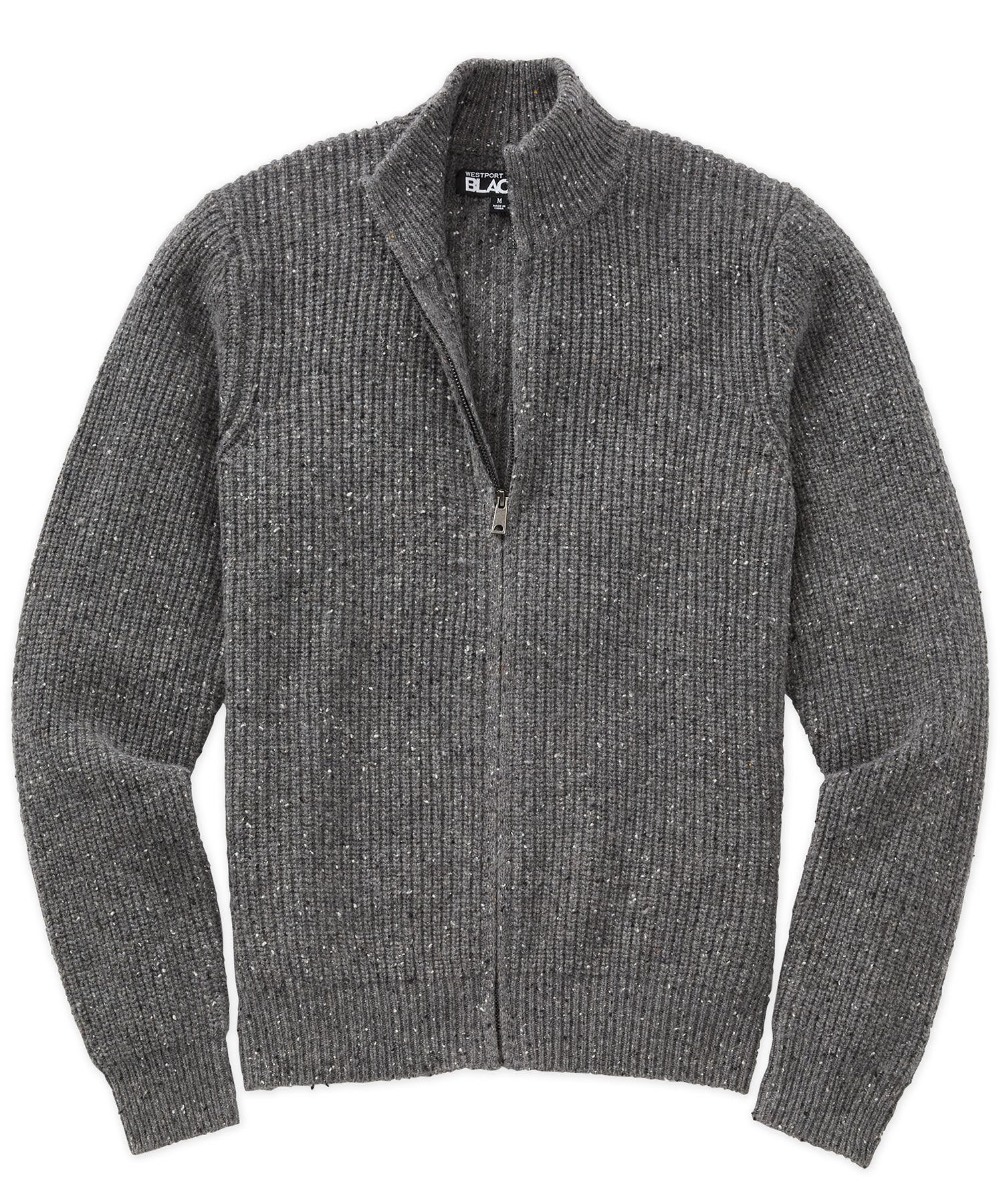 Westport Black Big & Tall Wharf Full Zip Grey Cardigan | Westport