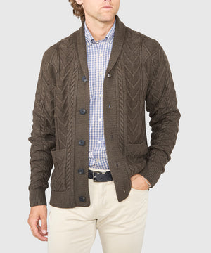 Westport Black Aztec Cable Cardigan