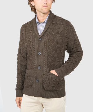 Westport Black Aztec Cable Cardigan